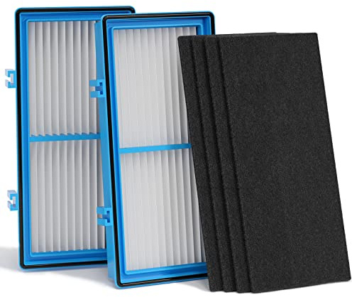 Leemone Aer1 Filter Replacement for Holmes/Bionaire Air Purifier, Blue 2+4