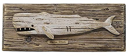 maritime Holz Serie Shabby ┼ Deko - Nautic ┼ WAL - Walbild - Walflosse ┼ Holz-Segelboot mit Metallsegeln ┼ exklusive Artikel (Wal-Bild)
