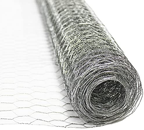 The Mesh Company Galvanised Chicken Wire Mesh Roll Wire Netting Hexagonal Garden Wire (13mm Hole x 0.55mm Wire - 5m x 900mm Roll)