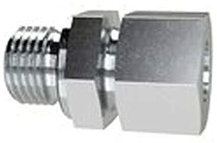 RIEGLER GE7818LSTUNF Gerade Einschraubverschraubung, Stahl verzinkt, 7/8-14 UNF, 315 bar, 18mm Rohr
