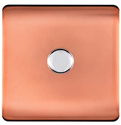 Trendi Artistic Modern Glossy Tactile 1 Gang 2 Way 120w LED Dimmer Switch Copper