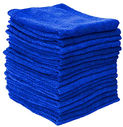 ZENO Premium Microfibre Cloths 10 Pack | Environmentally Friendly Cloths for Polishing & Cleaning | Microfibre Car Cleaning Cloths | 40x40 cm (Dark Blue)