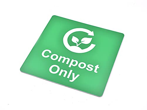Compost Only - Garden Waste, Adhesive Sign, Bin Label, Sticker (Green)