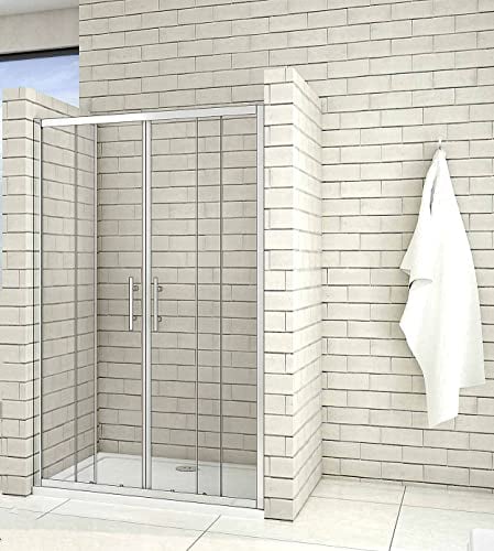 Acezanble Duschtür 140cm Duschabtrennung Schiebetür Sicherheitsglas Dusche H190cm