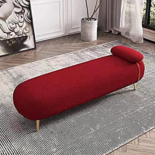 MLKJXD Luxuriöse osmanische Bank, Samt-Ende der Bettbank, Bequeme gepolsterte Sitzbank, Moderne Schlafzimmerbank, rot, 110 x 50 x 42 cm (43 x 20 x 17 Zoll)
