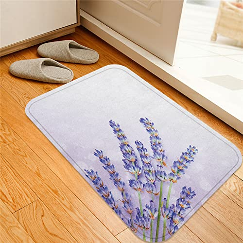 ESVET Badematte rutschfest Teppich,Lavendel Kleine Sträußchen von Heilkräutern Frische Pflanze von Purple Flower Spa Aromatherapie Bio-Lavendel,Badezimmer Set Matte rutschfest WC-Vorleger 40 x 60 cm