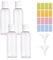 Ailvor 100ml Travel Bottles,Travel Bottles for Toiletries Empty Refillable,4pcs Clear Container Travel with 2 Funnels and Colorful Labels,Reuseable Plastic Travel Bottles for Shampoo Lotions Cosmetics
