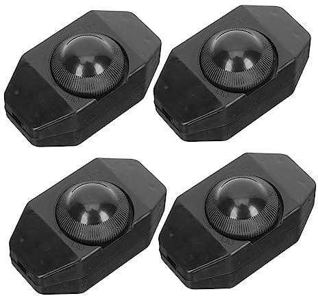 Warmhm Djustable Brightness for Desk Lamp Table Light Dimmer Switch Safe Sturdy Black 4 Pcs Set