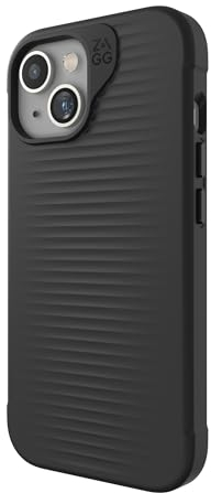 ZAGG Luxe Snap, Graphen-verstärkte Hülle für iPhone 13,14 und 15 [6.1-Inch], unterstützt drahtloses Laden, schlankes und Komfortables Design, stossfest, Abdeckung für die Rückseite (Schwarz)