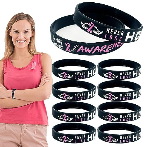 Firulab Brustkrebs-Schmuck - Hope Strength Courage Ribbon-Armbänder
