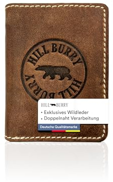 Hill Burry Portemonnaie Leder Herren I Geldbörse I Brieftasche | Geldbeutel Wallet Portmonee mit RFID Schutz aus hochwertigem naturgegerbtem Leder (Tan)