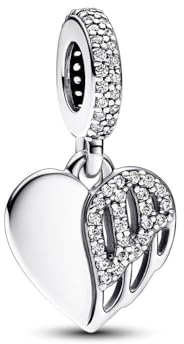 Abalorios Charms Colgantes de Corazón y ángel Cuentas Plata de Ley 925 con Compatible con Pulsera Europeo, Charms para Mujer Niña