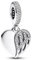 Lkwidi Charme Herz für Engel Charms-Anhänger 925 Sterling Silber Charm Bead Pendant für Europäische Armbänder und Halsketten