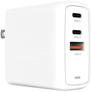 Creative 67 W GaN Charger 3-Port USB GaN Charger Wall con PPS, PD 3.0, e QC 4.0+ per telefoni e computer portatili, una presa CA UE intercambiabile inclusa