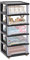 KAUITOPU 5 Tier Beistellschrank, Schubladenschrank PP Kunststoff mit 4 Rädern für Küche Bad Wohnzimmer Büro Flur Transparent 40 * 33 * 98cm