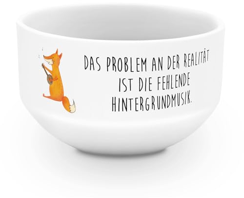 Mr. & Mrs. Panda Müslischale Fuchs Gitarre - Geschenk, Keramik Müslischale, Geschenk Musiker, Bunte Müslischalen, Musik, Schüssel, Musik Spruch,