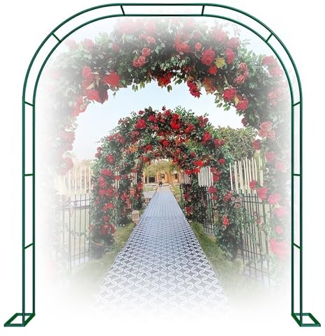 BZCKBZ Rosenbogen Metall Torbogen Gartenbogen Rankhilfe Rankgitter Spalier Torbogen Für Kletterpflanzen Laubengang(Color:Green,Size:120 * 220cm/47.2 * 86.6in)