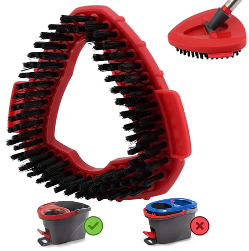NICEMOVIC Mop Heads Replacement Scrubbing Head for Vileda Turbo Spin Mop, Hard Bristle Carpet Cleaning Brush for Bathroom, Garage, Kitchen, Wall, Hard Floor, Tile