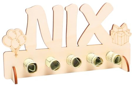 WEDNOK Nix Geldgeschenke Nichts Geld Geschenk Holz Aufsteller Deko Einzigartige Geschenkidee Ideale Überraschung Geschenke für Männer Frauen Familie Kollege Geburtstag Hochzeite Jahrestag Weihnachten