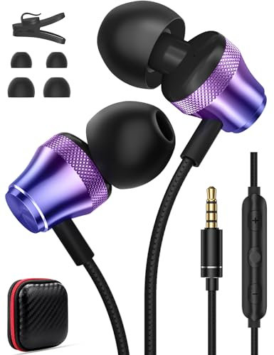 Wired Earbuds for Chromebook Laptop PC,3.5mm in Ear Headphones for Kindle Fire HD 10,8,8 Plus,7 Tablet,Noise Cancelling Ear Buds Plug in Audio Jack Mic Volume Control for Samsung Galaxy A15 A14