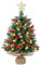N&T NIETING Mini Christmas Tree with Lights, 61CM Table Top Tree with Star Tree Topper, Snow Flocked Artificial Xmas Tree for Home Office Desktop Party Indoor Christmas Decorations(Green)
