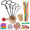 Miuezuth Kastanienbohrer Set mit Kastanienhalter, 326-tlg Kastanien Bastelset für Kinder, 1,5-5 mm Handbohrer und DIY Zubehör zum Basteln von Herbst Kastanienmännchen und Naturmaterialien