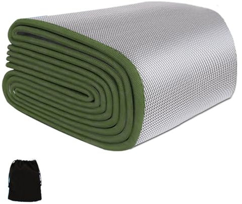 Camping Matte aus Aluminiumfolie, 9mm dick Alu Isomatte Schaummatten,Ultraleicht Isolierdecke,Wasserdicht Thermomatte,Isolierdecke Faltbare Isomatte,für Camping,Yoga,Sport(3m x 2m)