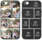Yoedge Personalised Phone Case for iPhone 8/SE 2022/7/SE 2020 4.7 inch, Custom Photo Design Flexible Soft Silicone Customized Rubber Shockproof Cover, Personalize with 7 Image Collage for Girls, Black