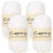 Coopay Chenille Chunky Wolle zum Häkeln Dickes Garn, 4 x 50g Dicke Wolle zum Stricken, Super Flauschig Weiches Wolle für Babydecke, Grobes Chenille-Garn für Hüte, Schals, Socken, Taschen - Weiß