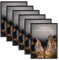 kollyseek Juego de 6 marcos de fotos de 30 x 40 cm, marco de póster moderno con cristales acrílicos resistentes a los arañazos, para montaje en pared horizontal o vertical (negro)