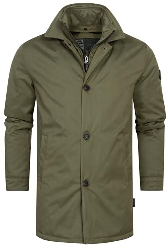 Indicode Herren INOklaho Kurzmantel mit Stehkragen und Reißverschluss | Eleganter Herrenmantel für Business und Freizeit, Kurzmantel, Businessmantel, Wintermantel, Wollmantel für Männer