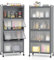 GIANTEX Armoire de cuisine à 5 niveaux avec portes PC rabattables - Étagère haute avec protection anti-basculement - 60 x 32 x 154 cm