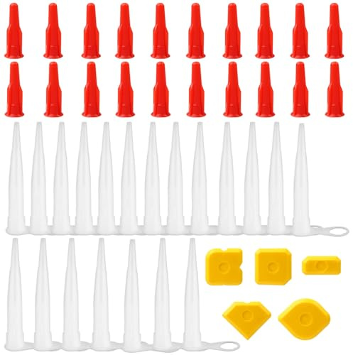 40pc Silicone Tube Nozzle Caps Set, Sealing Tips for Caulking Gun (Style B)