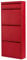 gowoll Schuhschrank Schmal Schuhregal Metall Hoch Schuhkipper mit Magnetische Abdeckung Metall Montiert Schuhregal Schmal und Wandmontage (Rot, 3+1 Klappen)