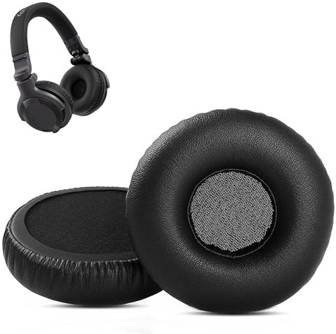HAIZEEN Almohadillas compatibles con Pioneer DJ HDJ-CUE1 Auriculares Almohadillas de Repuesto (Cuero sintético/Espuma de Memoria)