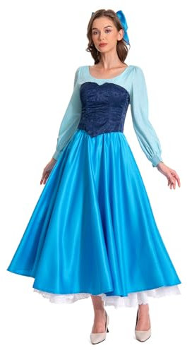 BAEHEU Meerjungfrau Kostüm Damen, Prinzessin Cosplay Kleid Costume Outfit Anzug Set Halloween Karneval L