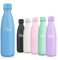Motswedi Gourde Isotherme, 500ml sans BPA, Bouteille Isotherme, 24h Froid & 12h Chaud, Gourde Inox, Anti Fuite, Gourde Isotherme Enfant, Gourde pour Enfant & Adulte, Sport, Gym, École, Bleu Ciel
