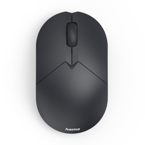 Hama Mini Maus kabellos (optische Funkmaus ohne Klickgeräusch, für Rechtshänder/Linkshänder, 3 Tasten, 1600 DPI, 2,4 GHz Technologie, Standby Modus, ideal als Computermaus, Laptopmaus) schwarz