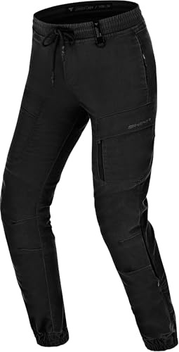 SHIMA Joggsy Motorrad Hose Damen mit Protektoren AirForce Knieprotektoren Motorradhose Kurzgrößen Hosen für Frau Protektorenhose Textilhose Urban Stretch Lang (Frauen, Schwarz, 30)