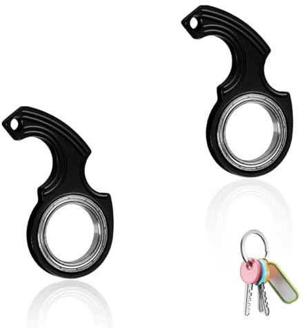 2 Stück Schlüsselanhänger Spinner,Finger Spinner Schlüsselanhänger,Tragbar Finger Keychain,Ring Spielzeug,Schlüsselspinner,Keyring,Angstlinderung,Schlüssel-Spinner Fingertraining für Kinder Erwachsene