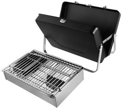 UKCOCO Barbecue Portatile Carbonella in Design Valigetta per Picnic Campeggio e Giardino Grill Facile da Trasportare e Usare
