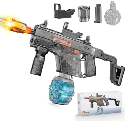 JONRRYIN Pistola ad Acqua Elettrica Automatica con Luci LED, Fucile ad Acqua Autocaricante Capacità 450ml, Portata 8m per Adulti e Bambini Piscina Spiaggia Giardino Feste Estive (Nero)