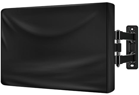 Gycdwjh 600D TV Cover, Waterproof, Weatherproof TV Enclosures with Remote Control Pocket for Outside LED, LCD, OLED Flat Screen TVs,Black,28~32