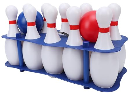 Generic Säkert Bowlingset för Barn i Plast med Lätta Bollar, Perfekt Födelsedagsfest Inomhus Bowlingspel, 10 Vita Stift 2 Bollar