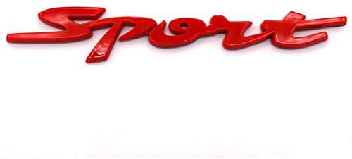 3D Sport Emblem Rot ABS Kunststoff mit Schaumstoff-Kleberückseite Badge von VmG-Store