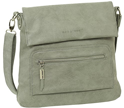 Geschenkset - Handtasche Schultertasche Umhängetasche Wildleder-Imitat Used Look Farbe Grau
