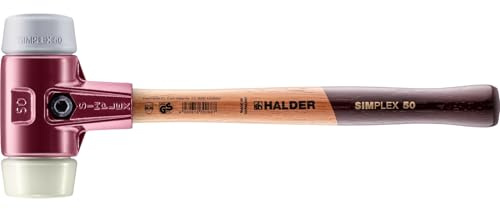 SIMPLEX-Schonhammer, TPE-mid/Nylon; mit Tempergussgehäuse und hochwertigem Holzstiel | D=50 mm | 3038.050