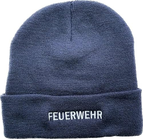 Atmungsaktive Pudelmütze Feuerwehr Silber gestickter Schriftzug, 3M-Thinsulate Insulation