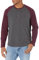 Amazon Essentials Men's Regular-Fit Long-Sleeved Henley Shirt (Available in Big and Tall), Charcoal Heather/Maroon, XS
