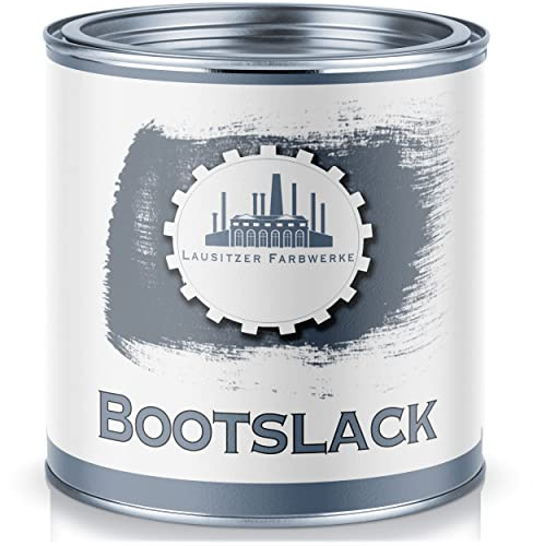 Lausitzer Farbwerke Bootslack traditioneller Yachtlack für Holz & Metall Bootsfarbe Schiffslackierung Yachtfarbe (1 L, Lichtgrau (RAL 7035))